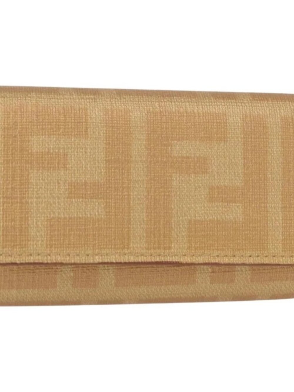 FENDI Zucca Canvas Key Case PVC Gold Auth SW1823V